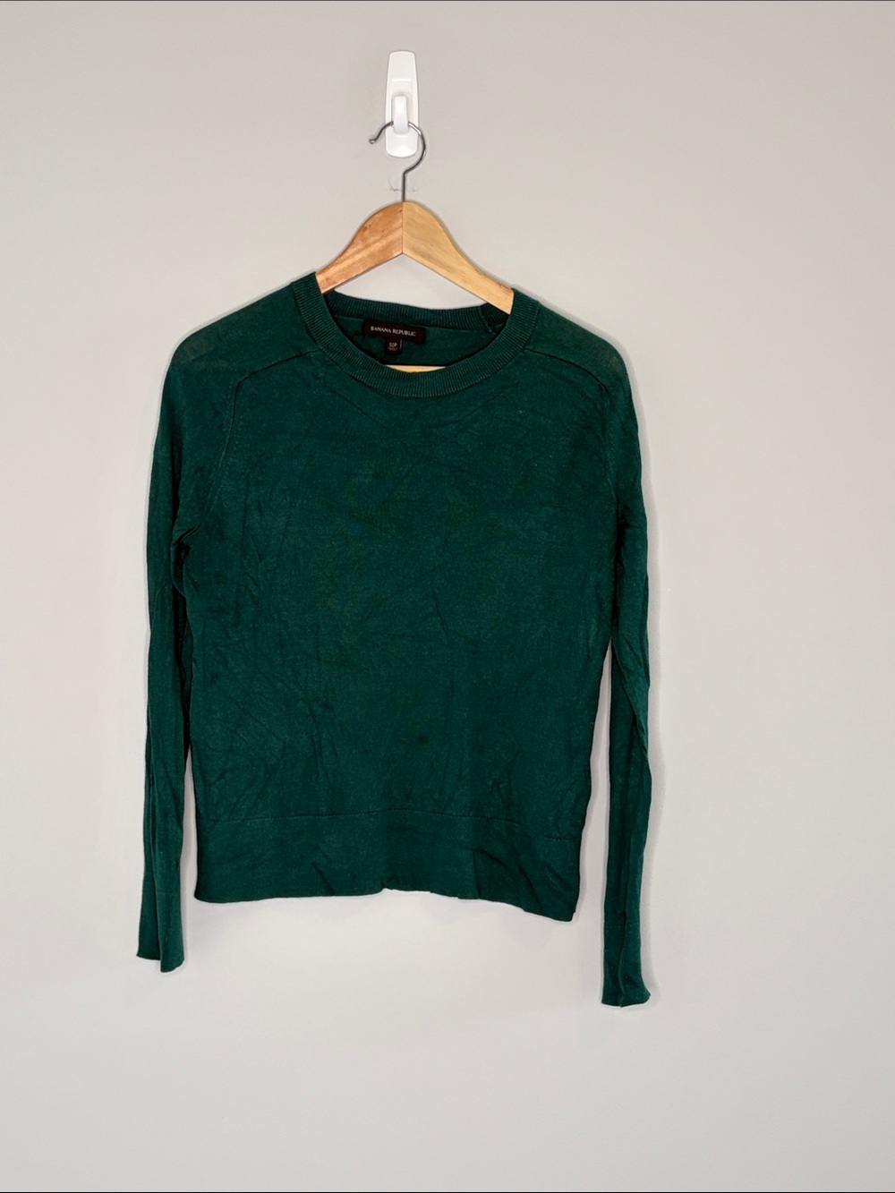 Banana Republic Dark Green Crewneck Sweater Men’s Small Silk blend Capsule